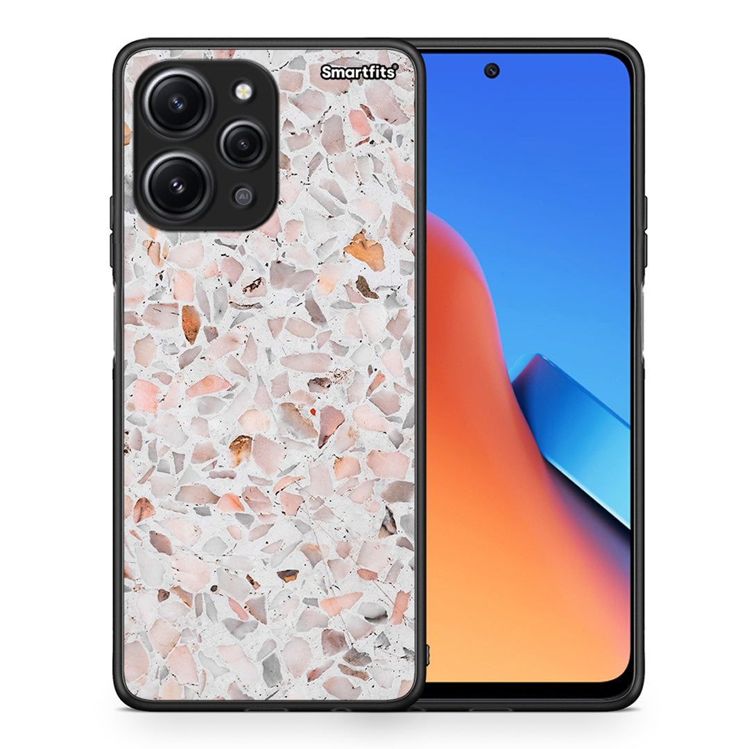 Θήκη Xiaomi Redmi 12 4G Marble Terrazzo από τη Smartfits με σχέδιο στο πίσω μέρος και μαύρο περίβλημα | Xiaomi Redmi 12 4G Marble Terrazzo case with colorful back and black bezels