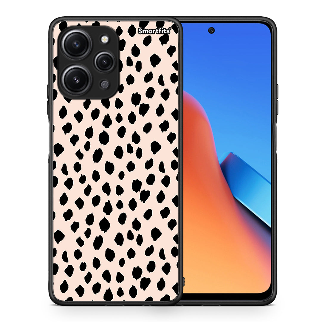 Θήκη Xiaomi Redmi 12 4G New Polka Dots από τη Smartfits με σχέδιο στο πίσω μέρος και μαύρο περίβλημα | Xiaomi Redmi 12 4G New Polka Dots case with colorful back and black bezels