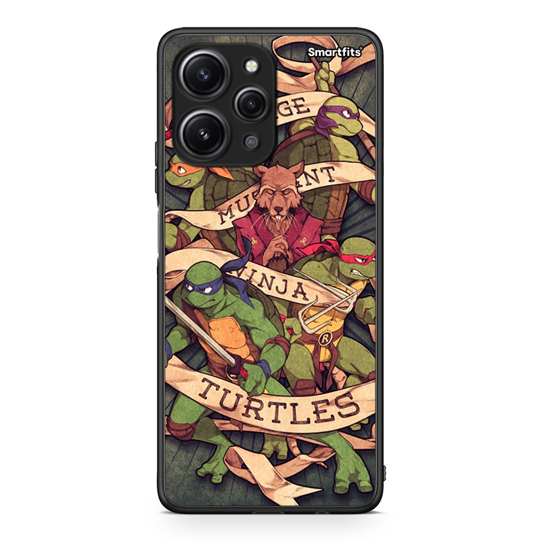 Xiaomi Redmi 12 4G Ninja Turtles θήκη από τη Smartfits με σχέδιο στο πίσω μέρος και μαύρο περίβλημα | Smartphone case with colorful back and black bezels by Smartfits