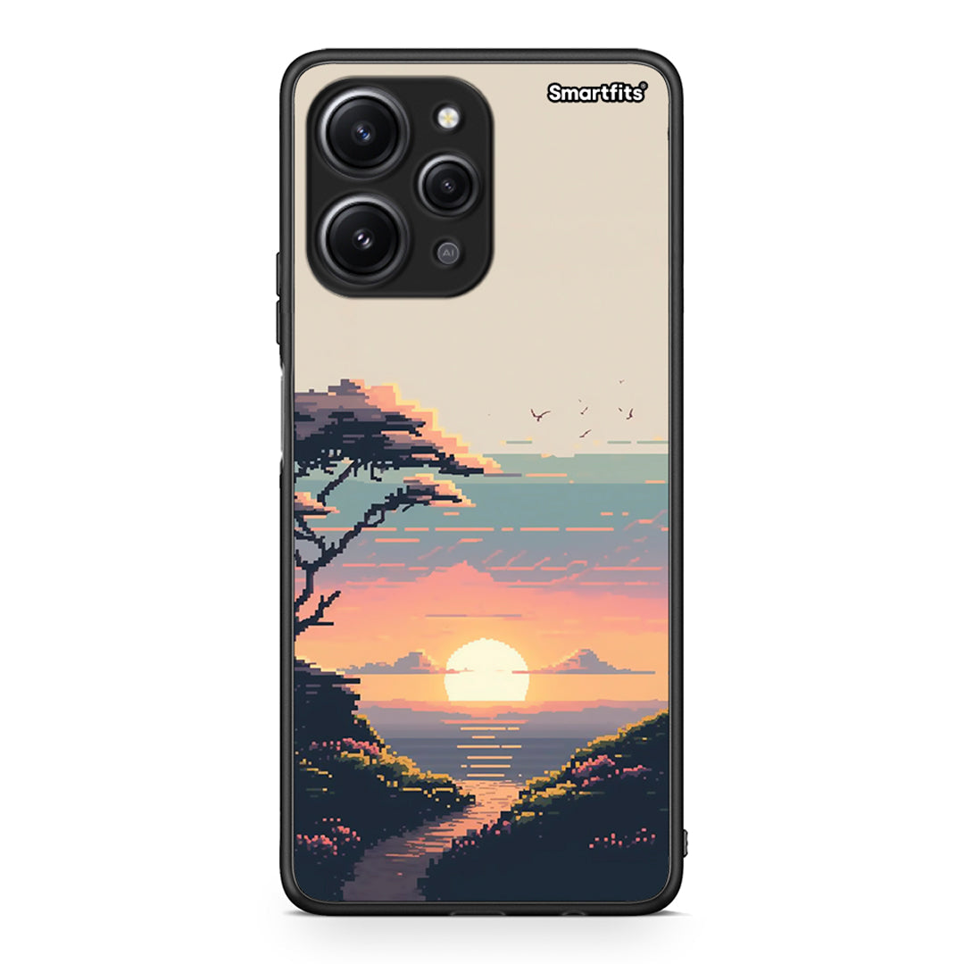 Xiaomi Redmi 12 4G Pixel Sunset Θήκη από τη Smartfits με σχέδιο στο πίσω μέρος και μαύρο περίβλημα | Smartphone case with colorful back and black bezels by Smartfits