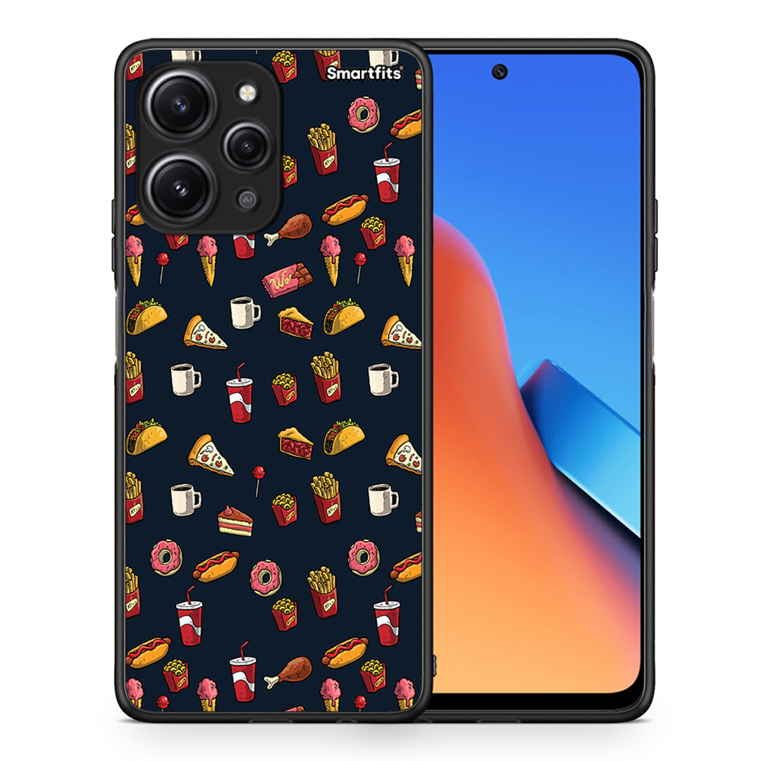 Θήκη Xiaomi Redmi 12 4G Hungry Random από τη Smartfits με σχέδιο στο πίσω μέρος και μαύρο περίβλημα | Xiaomi Redmi 12 4G Hungry Random case with colorful back and black bezels