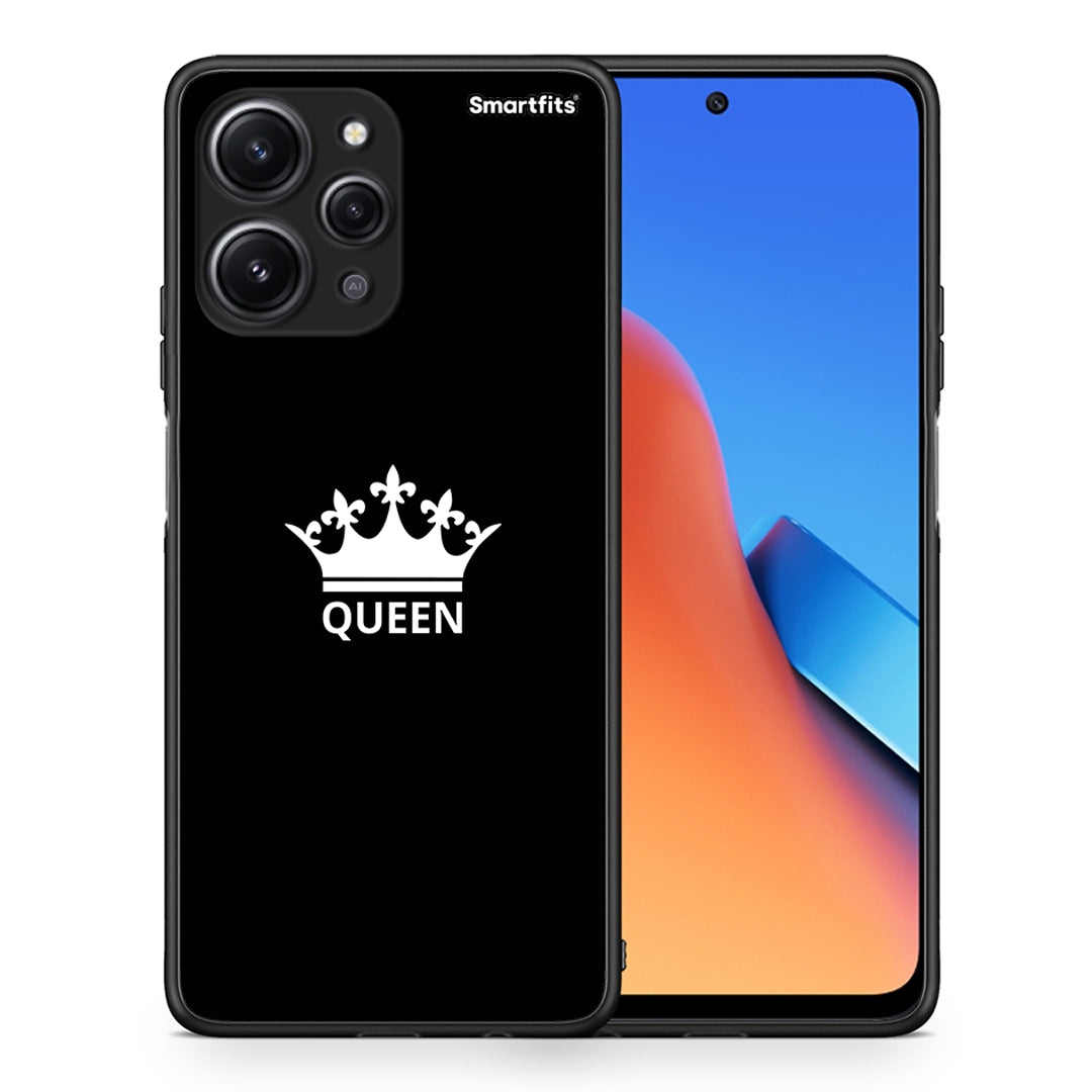 Θήκη Xiaomi Redmi 12 4G Queen Valentine από τη Smartfits με σχέδιο στο πίσω μέρος και μαύρο περίβλημα | Xiaomi Redmi 12 4G Queen Valentine case with colorful back and black bezels