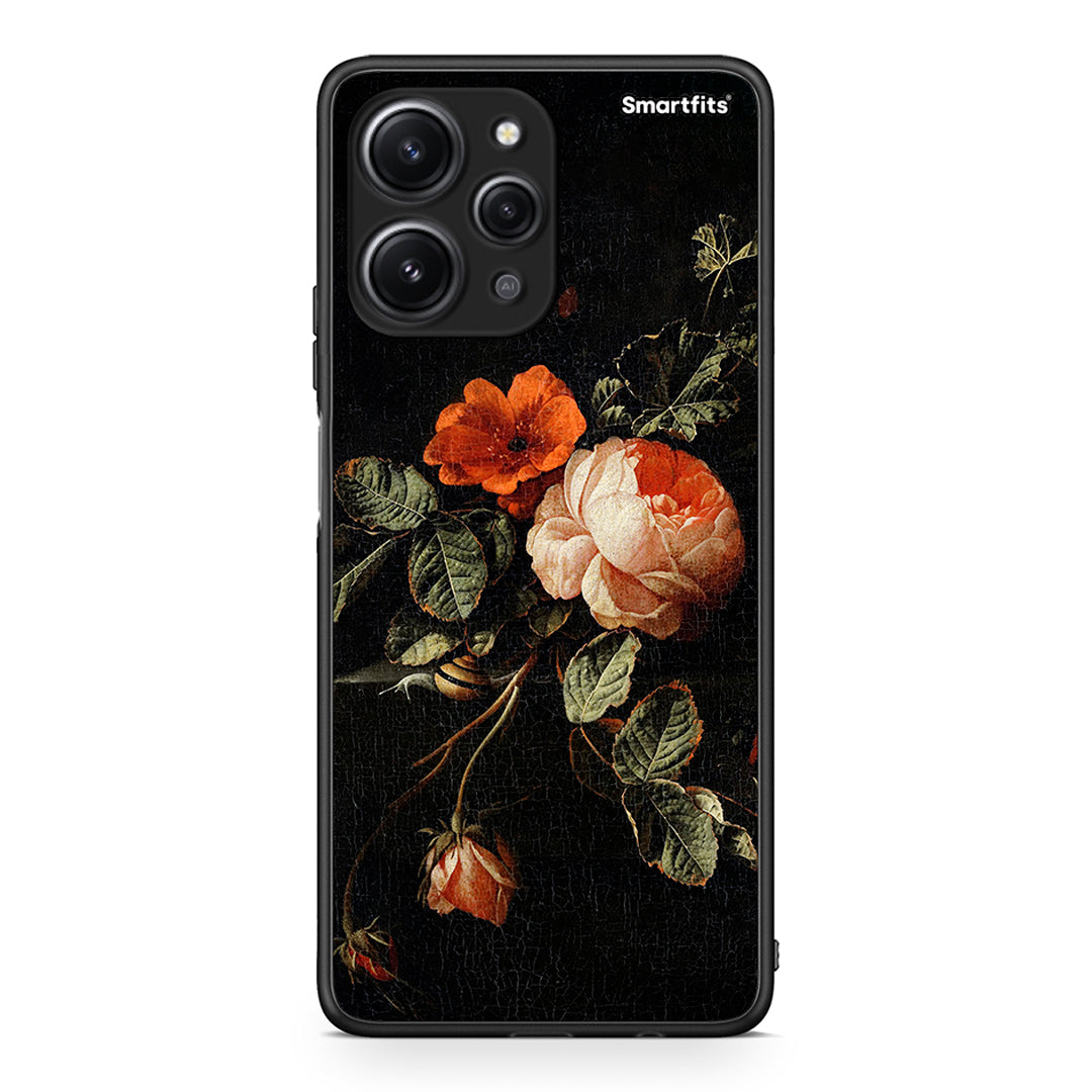 Xiaomi Redmi 12 4G Vintage Roses θήκη από τη Smartfits με σχέδιο στο πίσω μέρος και μαύρο περίβλημα | Smartphone case with colorful back and black bezels by Smartfits