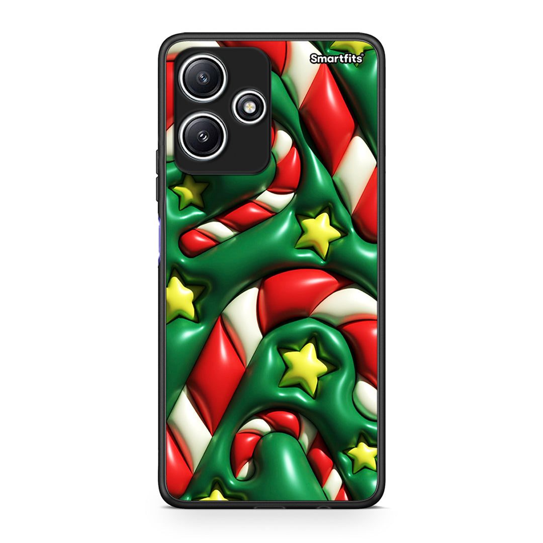 Xiaomi Redmi 12 5G Christmas Bubbles θήκη από τη Smartfits με σχέδιο στο πίσω μέρος και μαύρο περίβλημα | Smartphone case with colorful back and black bezels by Smartfits