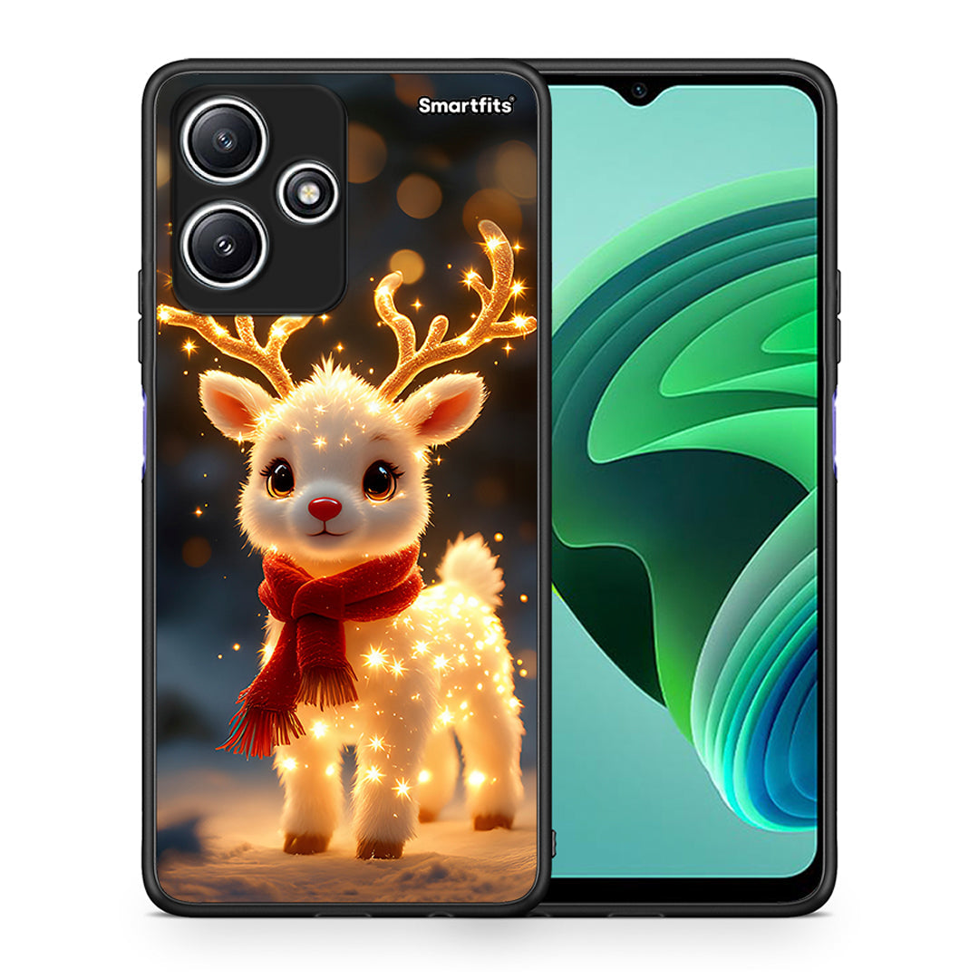 Θήκη Xiaomi Redmi 12 5G Christmas Cutie από τη Smartfits με σχέδιο στο πίσω μέρος και μαύρο περίβλημα | Xiaomi Redmi 12 5G Christmas Cutie case with colorful back and black bezels