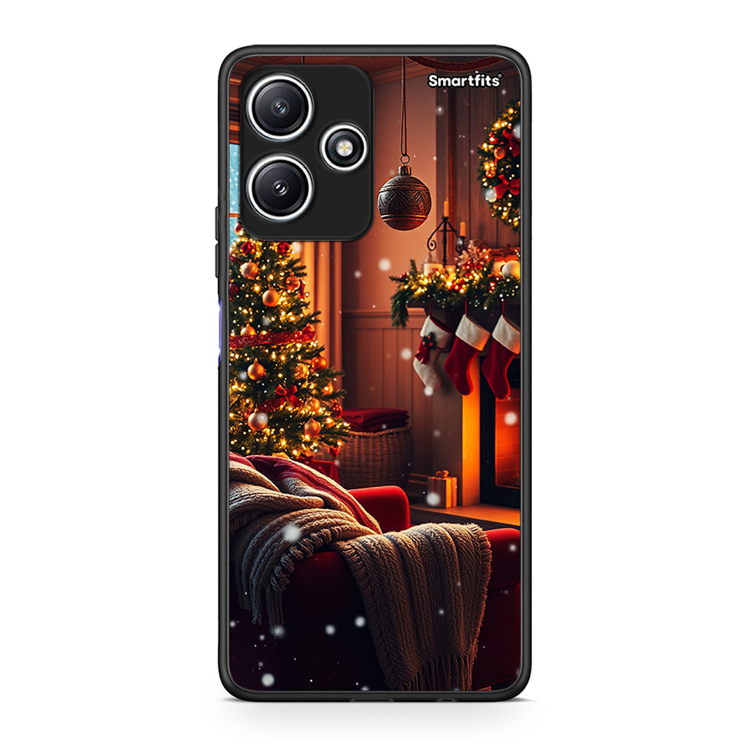 Xiaomi Redmi 12 5G Home For Christmas θήκη από τη Smartfits με σχέδιο στο πίσω μέρος και μαύρο περίβλημα | Smartphone case with colorful back and black bezels by Smartfits