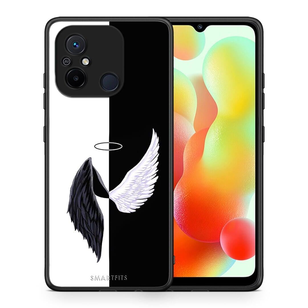 Θήκη Xiaomi Poco C55 Angels Demons από τη Smartfits με σχέδιο στο πίσω μέρος και μαύρο περίβλημα | Xiaomi Poco C55 Angels Demons Case with Colorful Back and Black Bezels