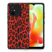 Thumbnail for Θήκη Xiaomi Poco C55 Animal Red Leopard από τη Smartfits με σχέδιο στο πίσω μέρος και μαύρο περίβλημα | Xiaomi Poco C55 Animal Red Leopard Case with Colorful Back and Black Bezels