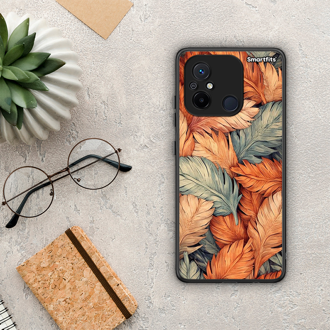 Θήκη Xiaomi Poco C55 Autumn Leaves από τη Smartfits με σχέδιο στο πίσω μέρος και μαύρο περίβλημα | Xiaomi Poco C55 Autumn Leaves Case with Colorful Back and Black Bezels