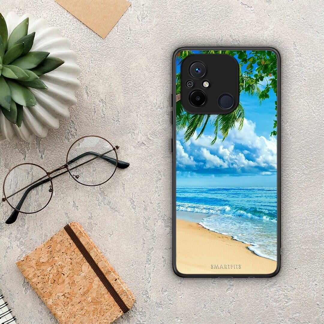 Θήκη Xiaomi Poco C55 Beautiful Beach από τη Smartfits με σχέδιο στο πίσω μέρος και μαύρο περίβλημα | Xiaomi Poco C55 Beautiful Beach Case with Colorful Back and Black Bezels