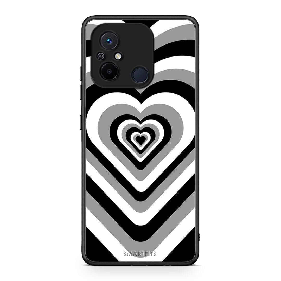 Θήκη Xiaomi Poco C55 Black Hearts από τη Smartfits με σχέδιο στο πίσω μέρος και μαύρο περίβλημα | Xiaomi Poco C55 Black Hearts Case with Colorful Back and Black Bezels