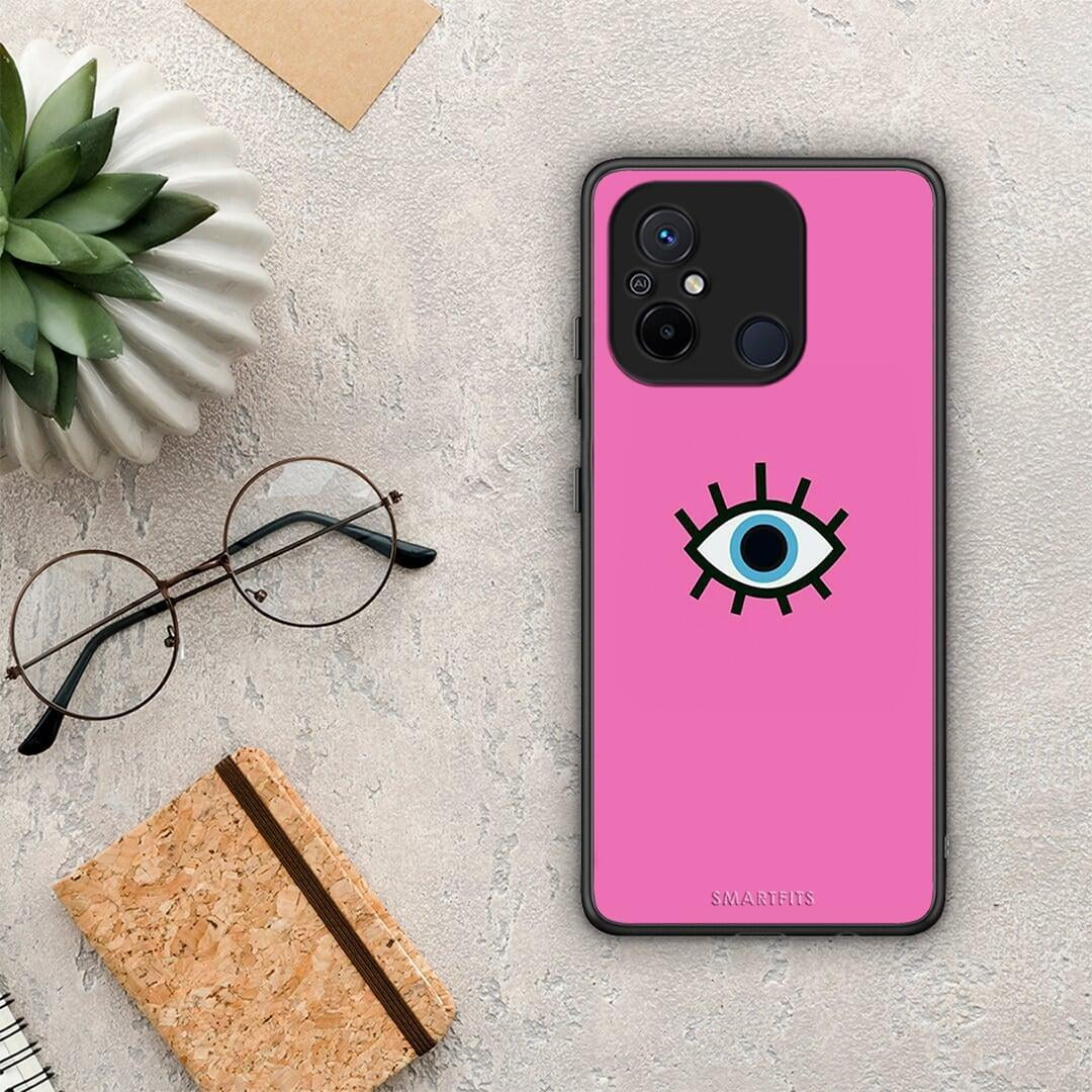 Θήκη Xiaomi Poco C55 Blue Eye Pink από τη Smartfits με σχέδιο στο πίσω μέρος και μαύρο περίβλημα | Xiaomi Poco C55 Blue Eye Pink Case with Colorful Back and Black Bezels