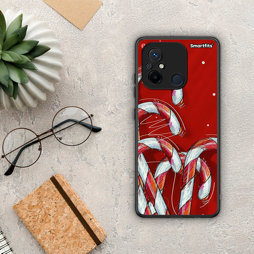 Θήκη Xiaomi Poco C55 Candy Cane από τη Smartfits με σχέδιο στο πίσω μέρος και μαύρο περίβλημα | Xiaomi Poco C55 Candy Cane Case with Colorful Back and Black Bezels