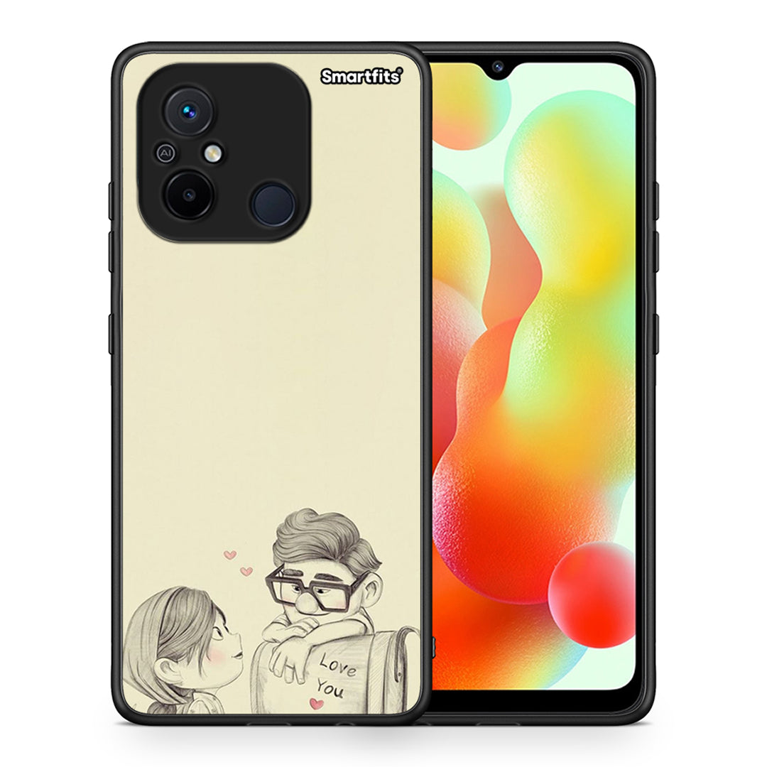 Θήκη Xiaomi Poco C55 Carl And Ellie από τη Smartfits με σχέδιο στο πίσω μέρος και μαύρο περίβλημα | Xiaomi Poco C55 Carl And Ellie Case with Colorful Back and Black Bezels