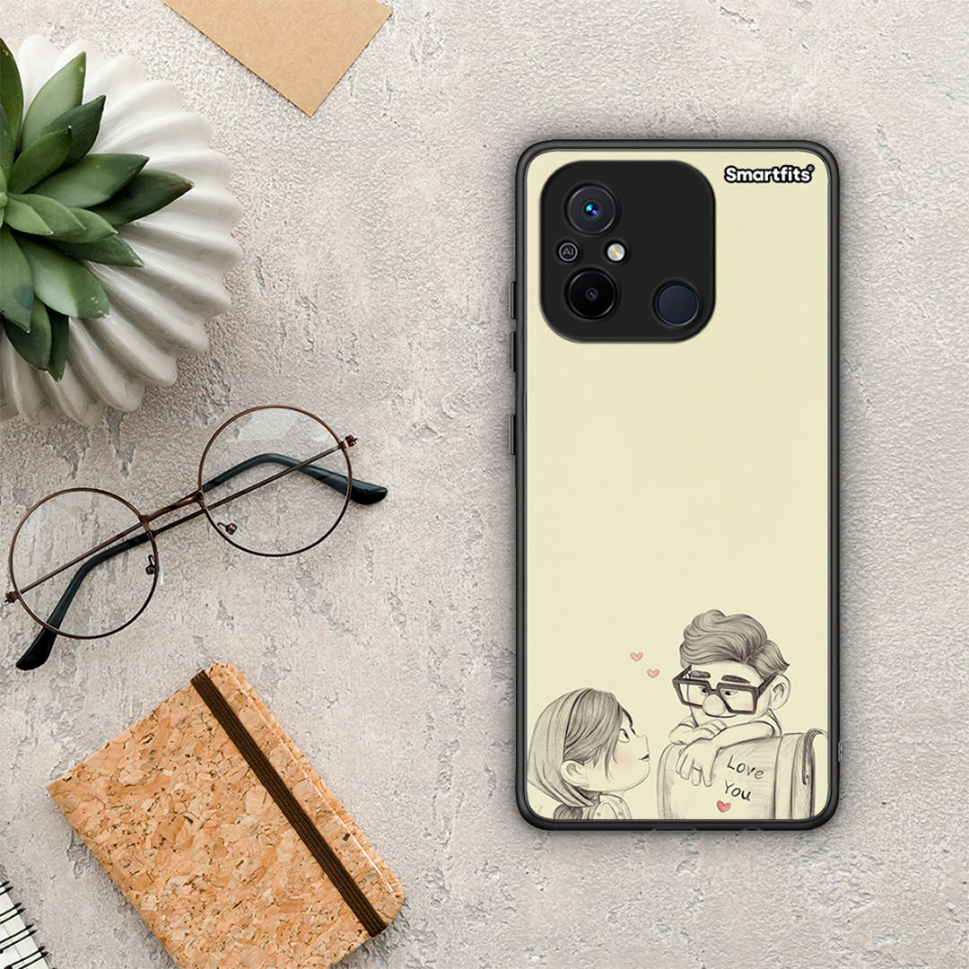 Θήκη Xiaomi Poco C55 Carl And Ellie από τη Smartfits με σχέδιο στο πίσω μέρος και μαύρο περίβλημα | Xiaomi Poco C55 Carl And Ellie Case with Colorful Back and Black Bezels