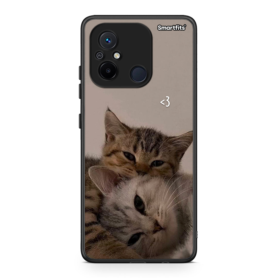 Θήκη Xiaomi Poco C55 Cats In Love από τη Smartfits με σχέδιο στο πίσω μέρος και μαύρο περίβλημα | Xiaomi Poco C55 Cats In Love Case with Colorful Back and Black Bezels