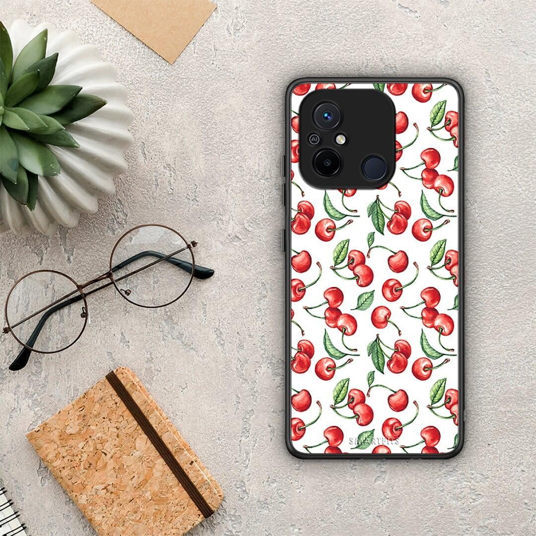 Θήκη Xiaomi Poco C55 Cherry Summer από τη Smartfits με σχέδιο στο πίσω μέρος και μαύρο περίβλημα | Xiaomi Poco C55 Cherry Summer Case with Colorful Back and Black Bezels