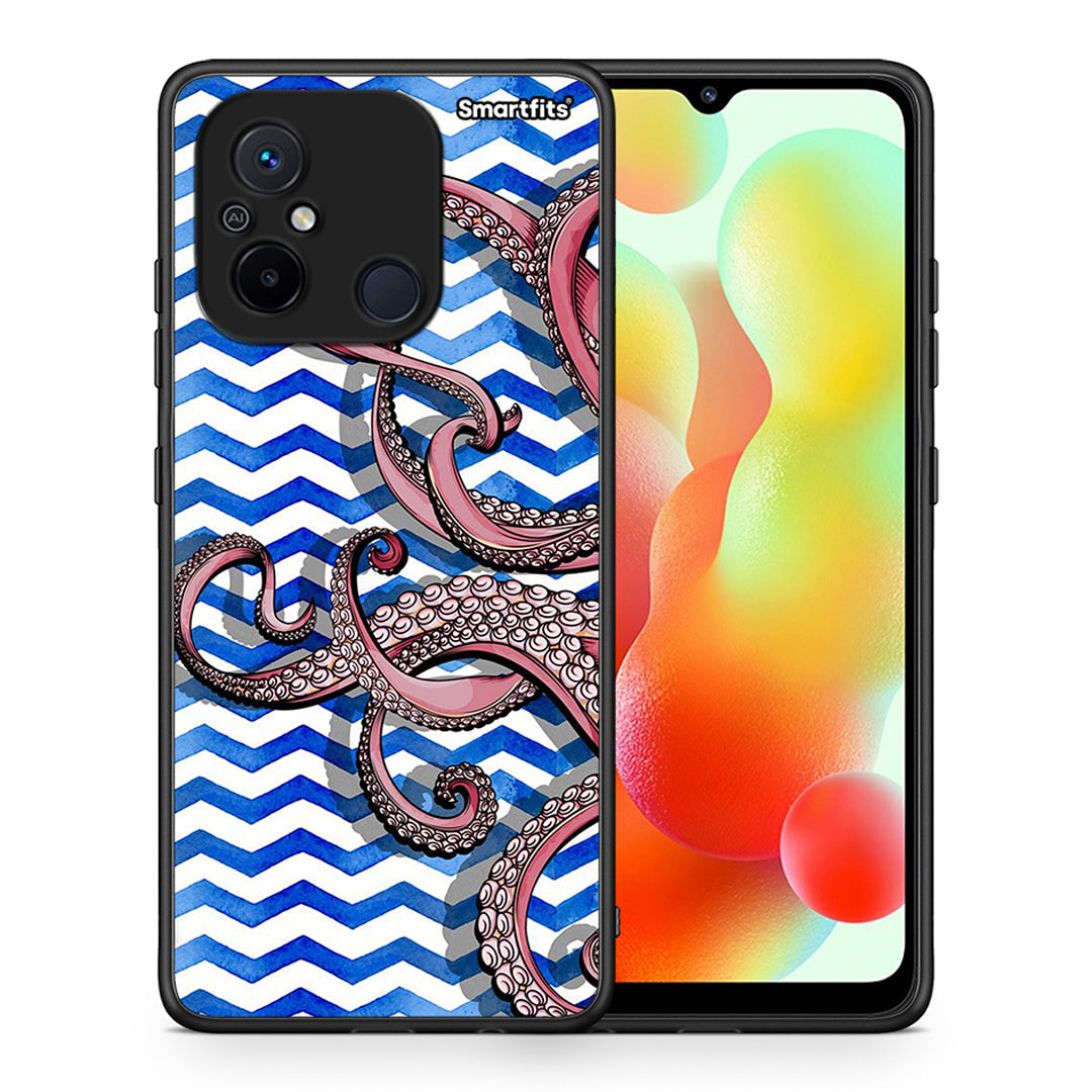 Θήκη Xiaomi Poco C55 Chevron Devilfish από τη Smartfits με σχέδιο στο πίσω μέρος και μαύρο περίβλημα | Xiaomi Poco C55 Chevron Devilfish Case with Colorful Back and Black Bezels