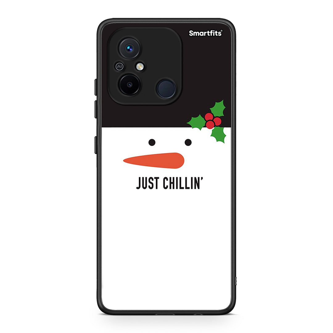 Θήκη Xiaomi Poco C55 Christmas Chillin από τη Smartfits με σχέδιο στο πίσω μέρος και μαύρο περίβλημα | Xiaomi Poco C55 Christmas Chillin Case with Colorful Back and Black Bezels