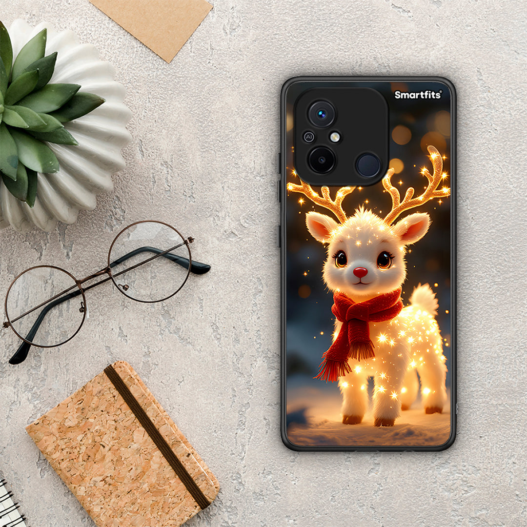 Θήκη Xiaomi Redmi 12C Christmas Cutie από τη Smartfits με σχέδιο στο πίσω μέρος και μαύρο περίβλημα | Xiaomi Redmi 12C Christmas Cutie Case with Colorful Back and Black Bezels