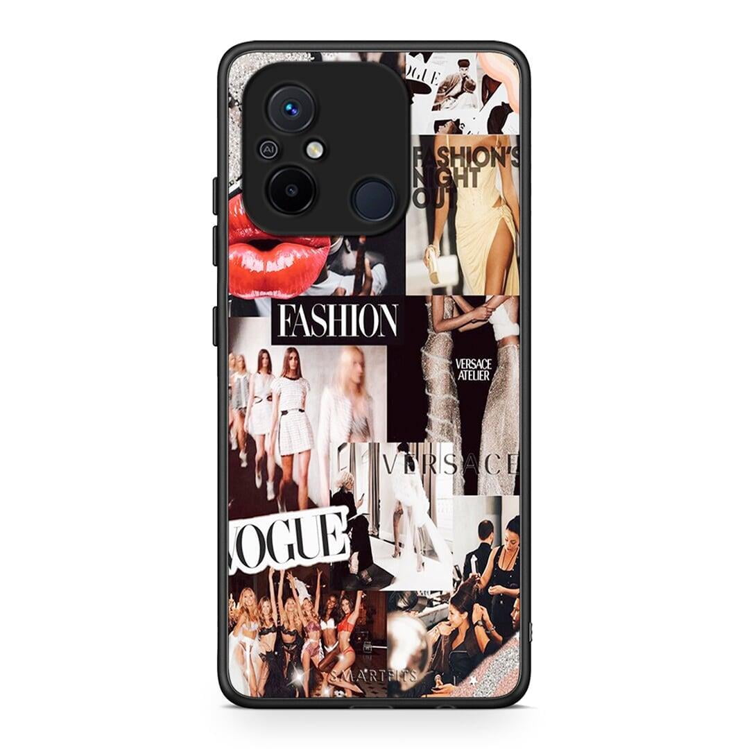 Θήκη Xiaomi Poco C55 Collage Fashion από τη Smartfits με σχέδιο στο πίσω μέρος και μαύρο περίβλημα | Xiaomi Poco C55 Collage Fashion Case with Colorful Back and Black Bezels