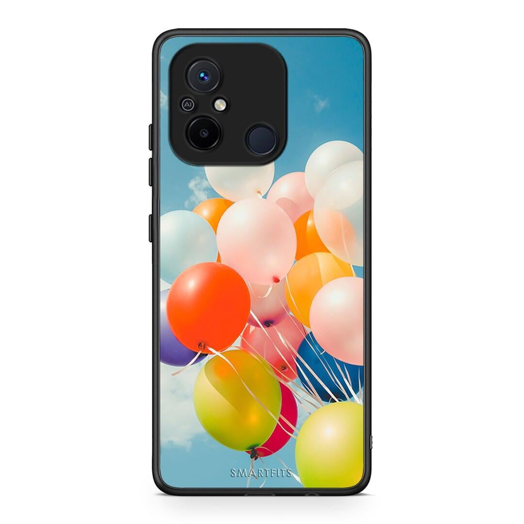 Θήκη Xiaomi Poco C55 Colorful Balloons από τη Smartfits με σχέδιο στο πίσω μέρος και μαύρο περίβλημα | Xiaomi Poco C55 Colorful Balloons Case with Colorful Back and Black Bezels