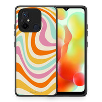 Thumbnail for Θήκη Xiaomi Poco C55 Colourful Waves από τη Smartfits με σχέδιο στο πίσω μέρος και μαύρο περίβλημα | Xiaomi Poco C55 Colourful Waves Case with Colorful Back and Black Bezels