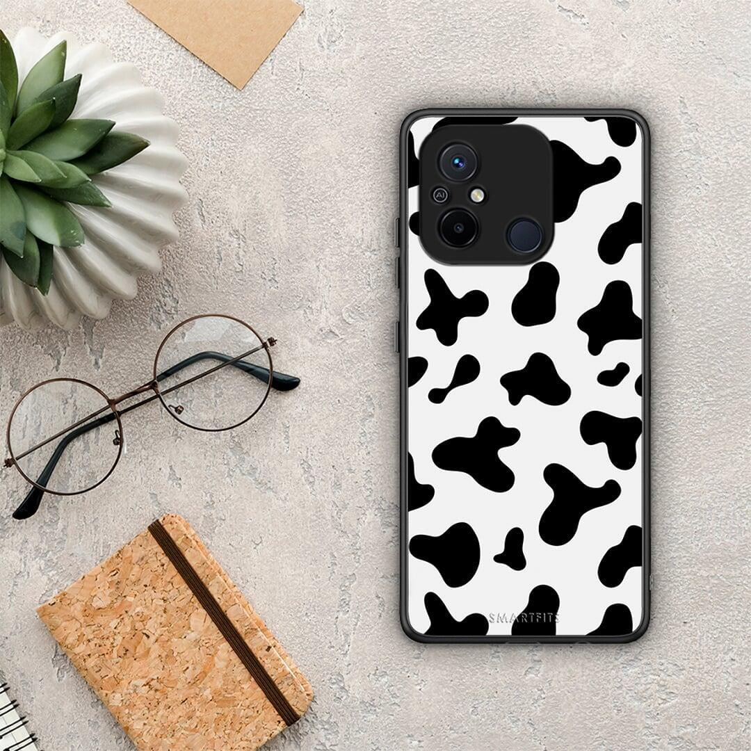 Θήκη Xiaomi Poco C55 Cow Print από τη Smartfits με σχέδιο στο πίσω μέρος και μαύρο περίβλημα | Xiaomi Poco C55 Cow Print Case with Colorful Back and Black Bezels