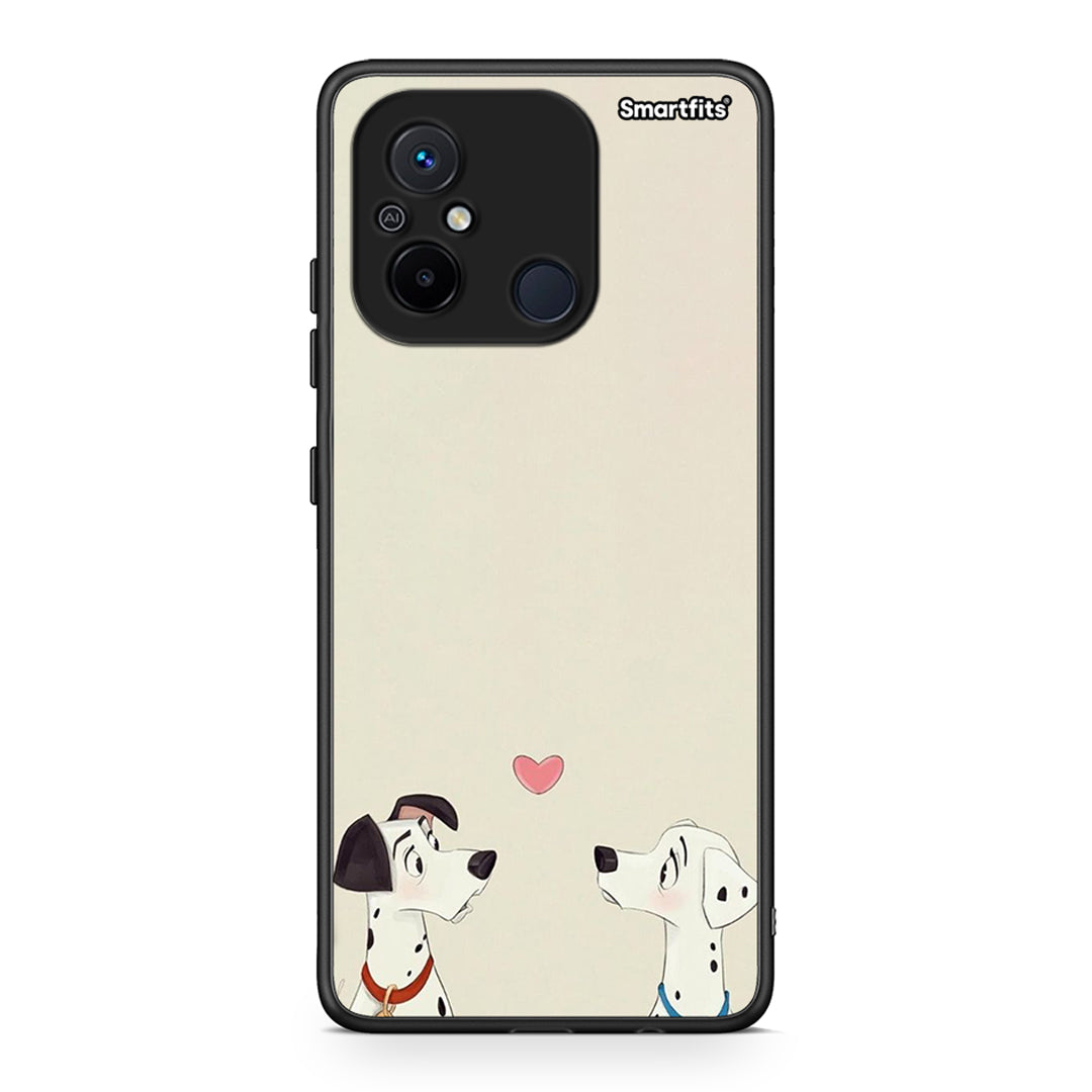 Θήκη Xiaomi Poco C55 Dalmatians Love από τη Smartfits με σχέδιο στο πίσω μέρος και μαύρο περίβλημα | Xiaomi Poco C55 Dalmatians Love Case with Colorful Back and Black Bezels