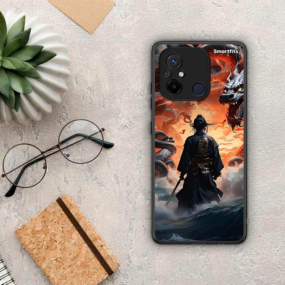 Θήκη Xiaomi Poco C55 Dragons Fight από τη Smartfits με σχέδιο στο πίσω μέρος και μαύρο περίβλημα | Xiaomi Poco C55 Dragons Fight Case with Colorful Back and Black Bezels