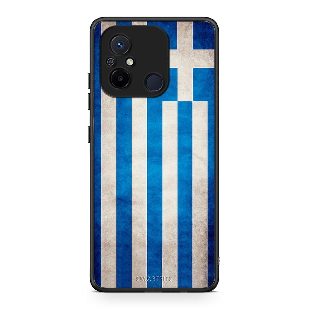 Θήκη Xiaomi Poco C55 Flag Greek από τη Smartfits με σχέδιο στο πίσω μέρος και μαύρο περίβλημα | Xiaomi Poco C55 Flag Greek Case with Colorful Back and Black Bezels