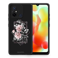 Thumbnail for Θήκη Xiaomi Poco C55 Flower Frame από τη Smartfits με σχέδιο στο πίσω μέρος και μαύρο περίβλημα | Xiaomi Poco C55 Flower Frame Case with Colorful Back and Black Bezels