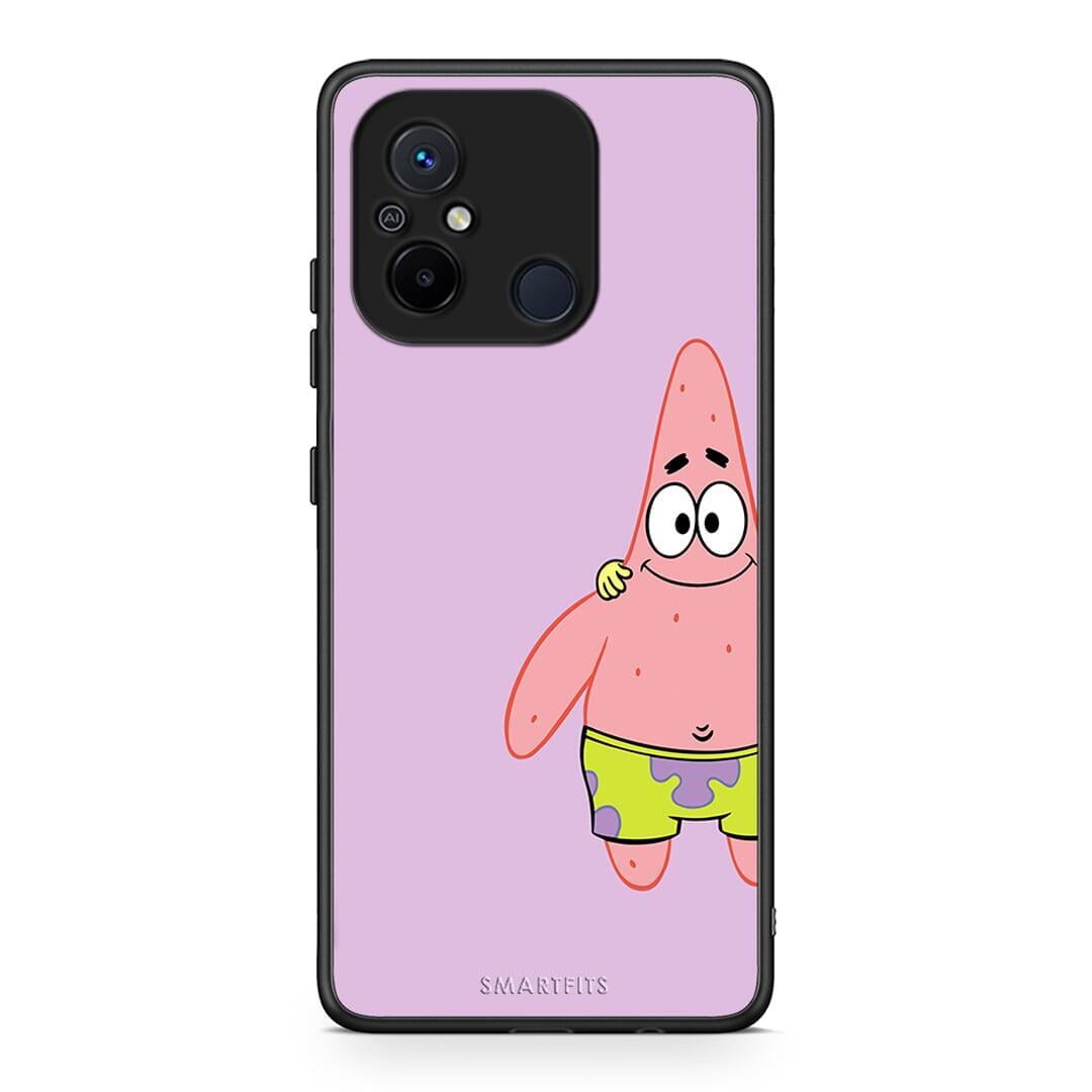 Θήκη Xiaomi Poco C55 Friends Patrick από τη Smartfits με σχέδιο στο πίσω μέρος και μαύρο περίβλημα | Xiaomi Poco C55 Friends Patrick Case with Colorful Back and Black Bezels