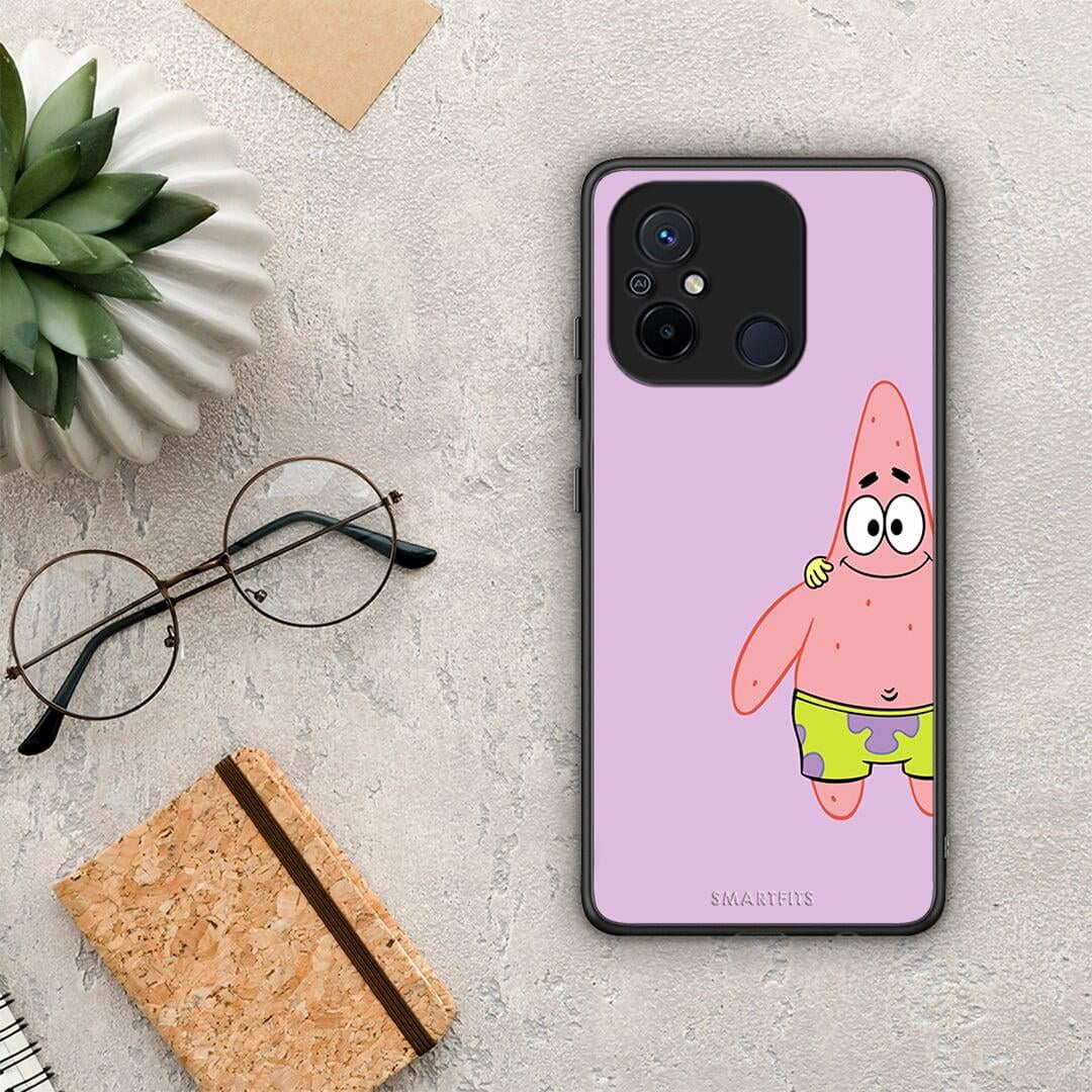 Θήκη Xiaomi Poco C55 Friends Patrick από τη Smartfits με σχέδιο στο πίσω μέρος και μαύρο περίβλημα | Xiaomi Poco C55 Friends Patrick Case with Colorful Back and Black Bezels