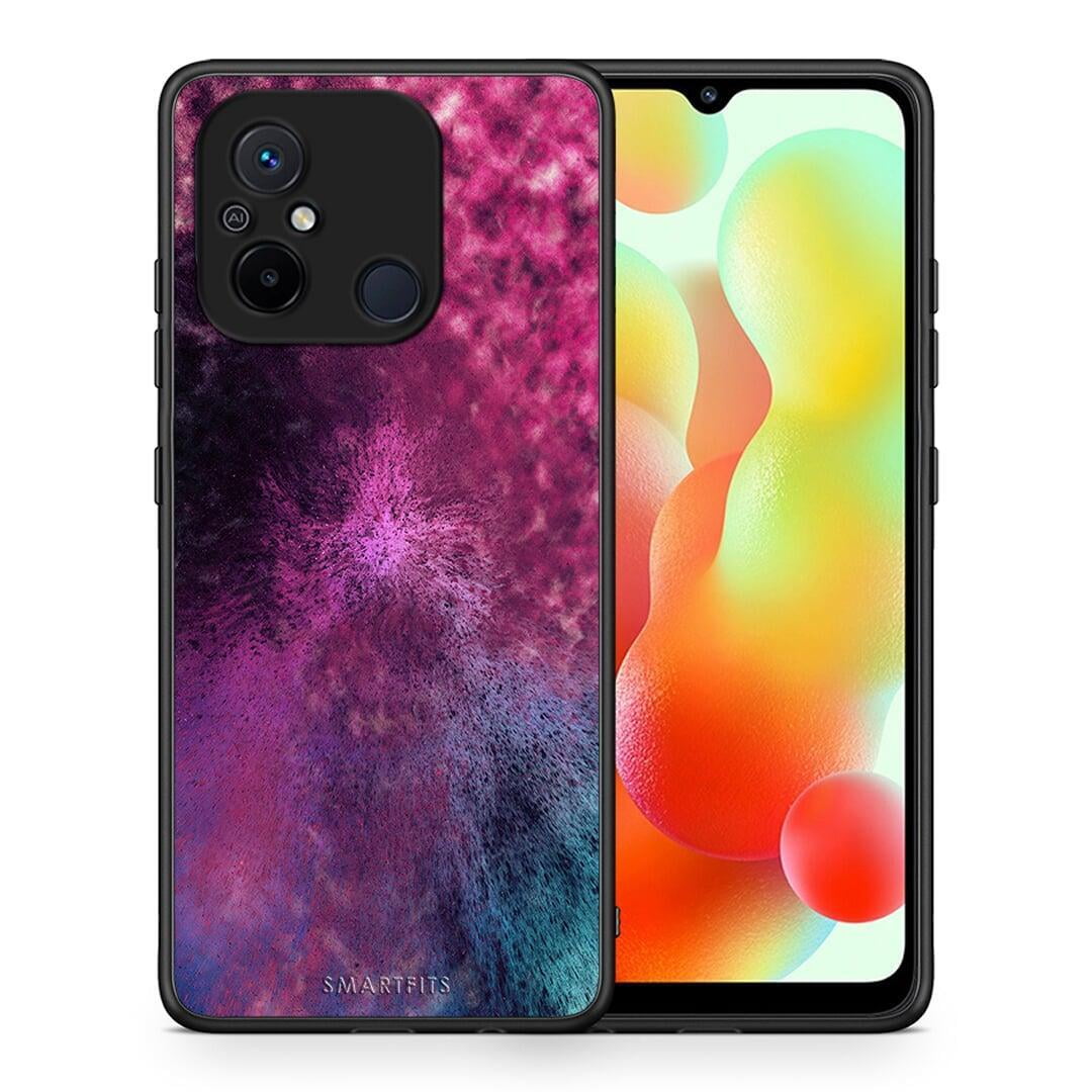 Θήκη Xiaomi Poco C55 Galactic Aurora από τη Smartfits με σχέδιο στο πίσω μέρος και μαύρο περίβλημα | Xiaomi Poco C55 Galactic Aurora Case with Colorful Back and Black Bezels