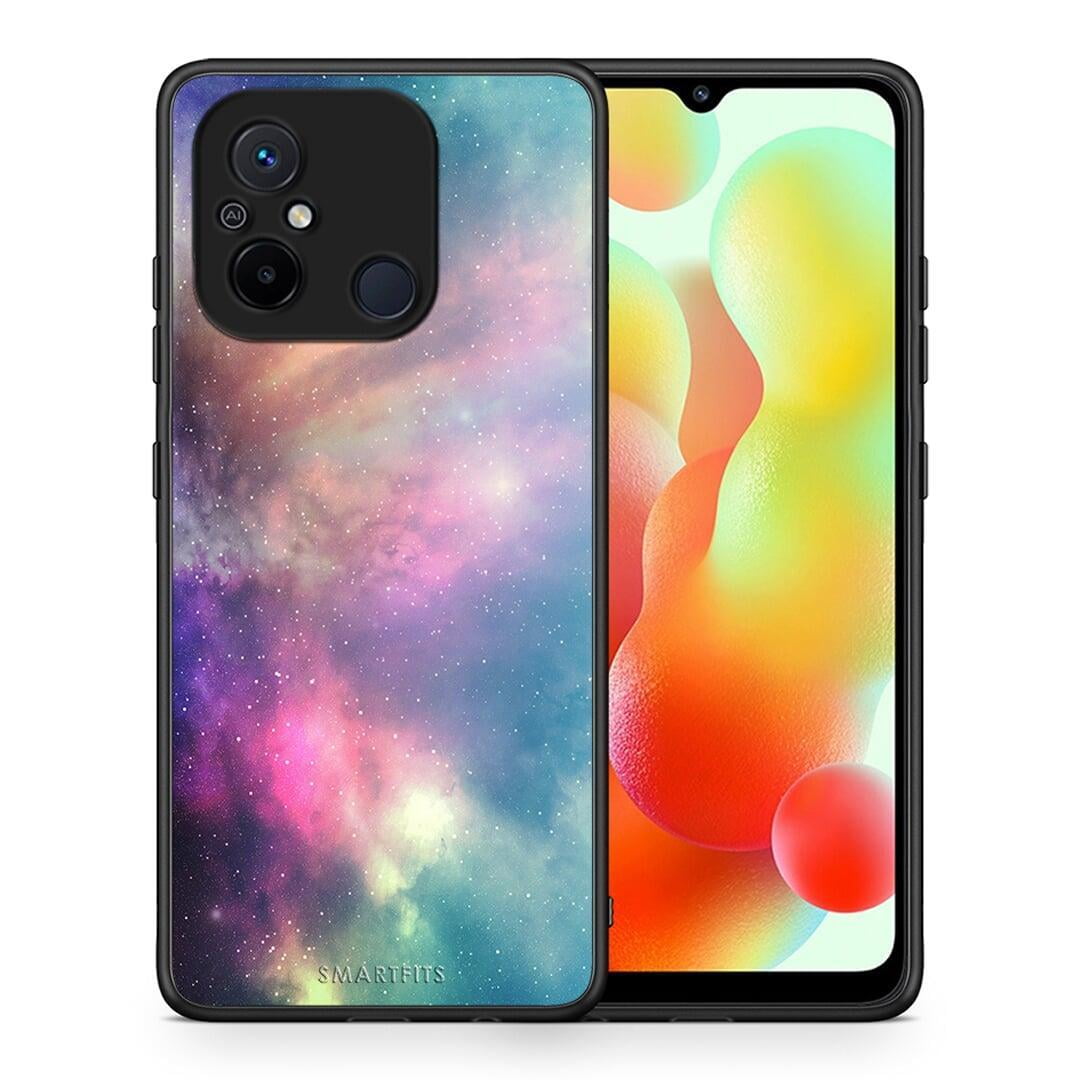 Θήκη Xiaomi Poco C55 Galactic Rainbow από τη Smartfits με σχέδιο στο πίσω μέρος και μαύρο περίβλημα | Xiaomi Poco C55 Galactic Rainbow Case with Colorful Back and Black Bezels