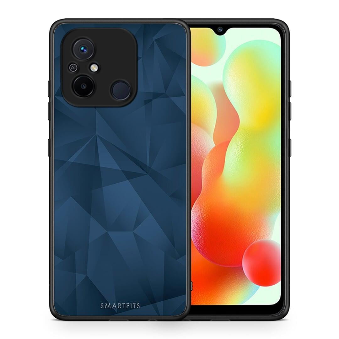 Θήκη Xiaomi Poco C55 Geometric Blue Abstract από τη Smartfits με σχέδιο στο πίσω μέρος και μαύρο περίβλημα | Xiaomi Poco C55 Geometric Blue Abstract Case with Colorful Back and Black Bezels