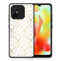 Thumbnail for Θήκη Xiaomi Poco C55 Geometric Luxury White από τη Smartfits με σχέδιο στο πίσω μέρος και μαύρο περίβλημα | Xiaomi Poco C55 Geometric Luxury White Case with Colorful Back and Black Bezels