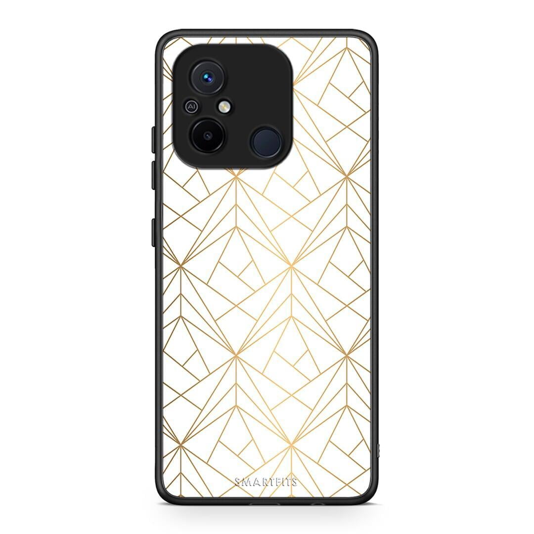 Θήκη Xiaomi Poco C55 Geometric Luxury White από τη Smartfits με σχέδιο στο πίσω μέρος και μαύρο περίβλημα | Xiaomi Poco C55 Geometric Luxury White Case with Colorful Back and Black Bezels