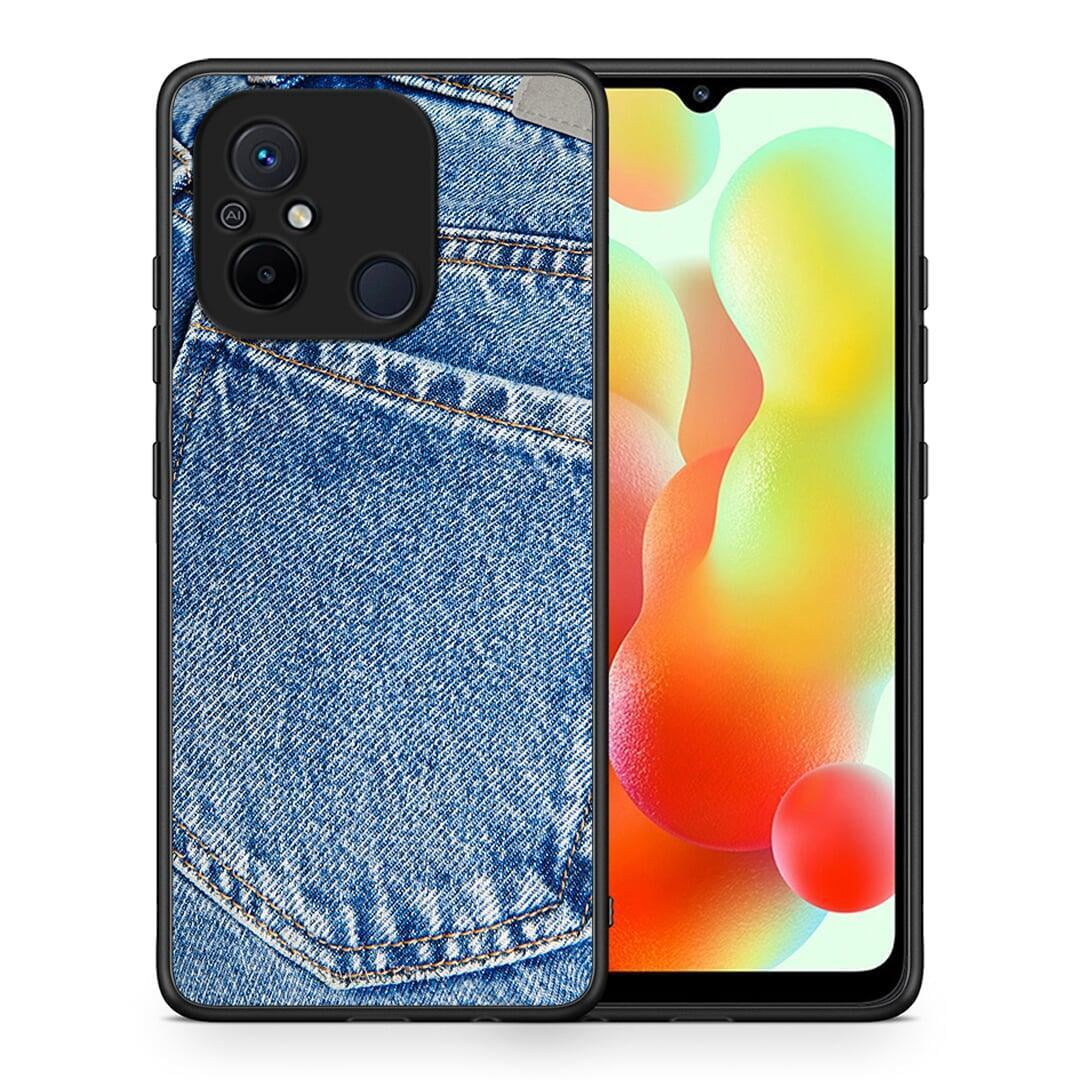 Θήκη Xiaomi Poco C55 Jeans Pocket από τη Smartfits με σχέδιο στο πίσω μέρος και μαύρο περίβλημα | Xiaomi Poco C55 Jeans Pocket Case with Colorful Back and Black Bezels