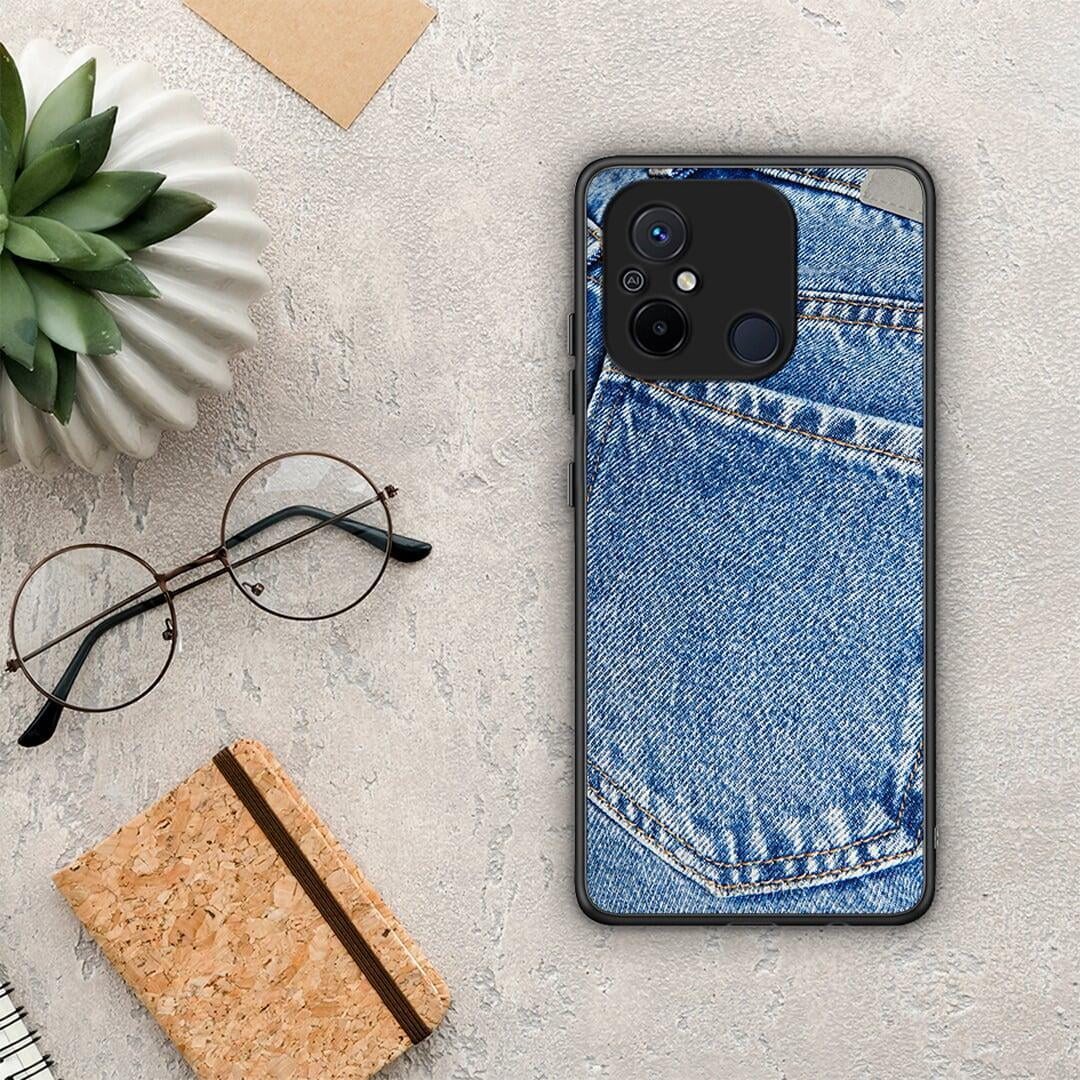 Θήκη Xiaomi Poco C55 Jeans Pocket από τη Smartfits με σχέδιο στο πίσω μέρος και μαύρο περίβλημα | Xiaomi Poco C55 Jeans Pocket Case with Colorful Back and Black Bezels