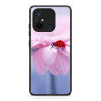 Thumbnail for Θήκη Xiaomi Poco C55 Ladybug Flower από τη Smartfits με σχέδιο στο πίσω μέρος και μαύρο περίβλημα | Xiaomi Poco C55 Ladybug Flower Case with Colorful Back and Black Bezels