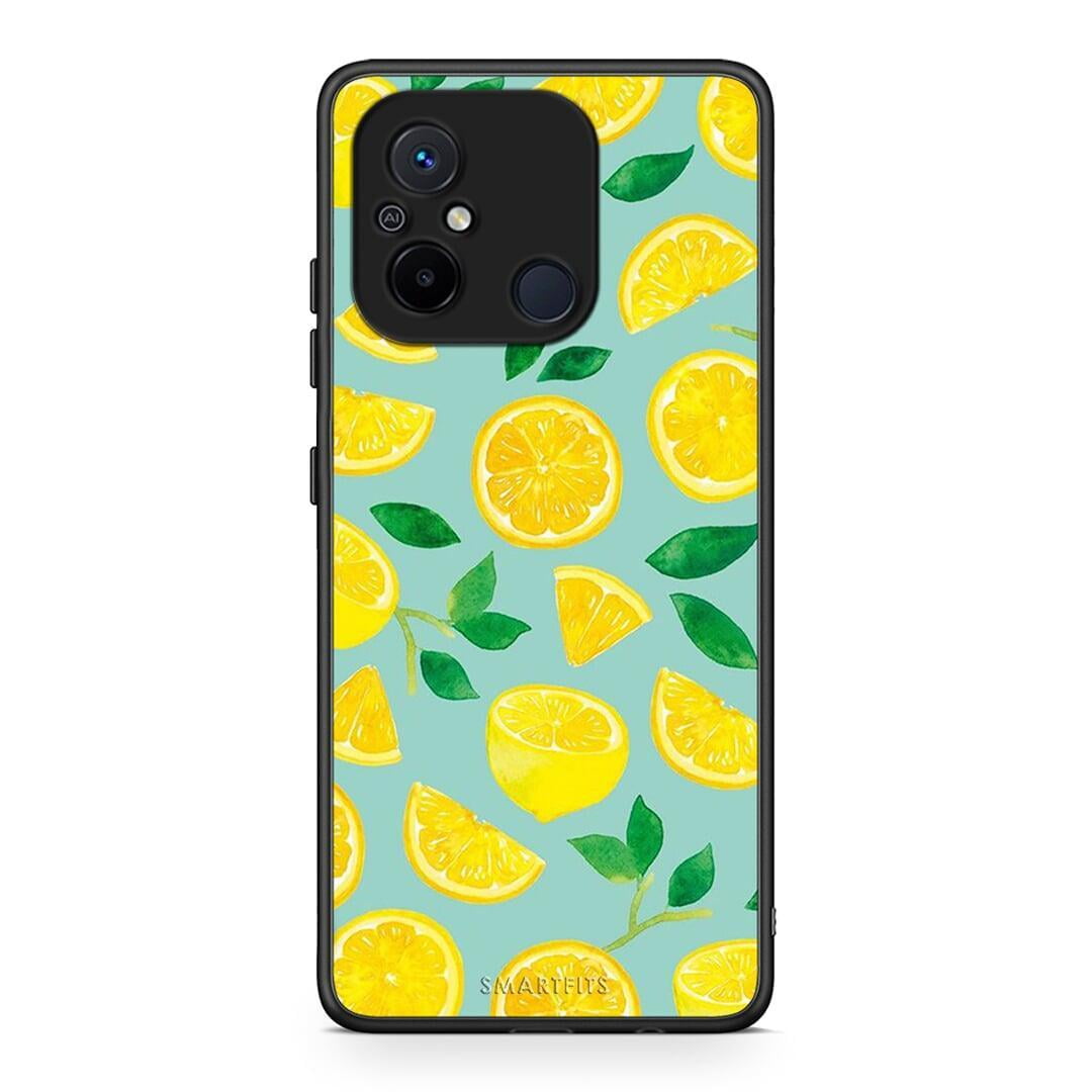 Θήκη Xiaomi Poco C55 Lemons από τη Smartfits με σχέδιο στο πίσω μέρος και μαύρο περίβλημα | Xiaomi Poco C55 Lemons Case with Colorful Back and Black Bezels