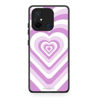 Thumbnail for Θήκη Xiaomi Poco C55 Lilac Hearts από τη Smartfits με σχέδιο στο πίσω μέρος και μαύρο περίβλημα | Xiaomi Poco C55 Lilac Hearts Case with Colorful Back and Black Bezels