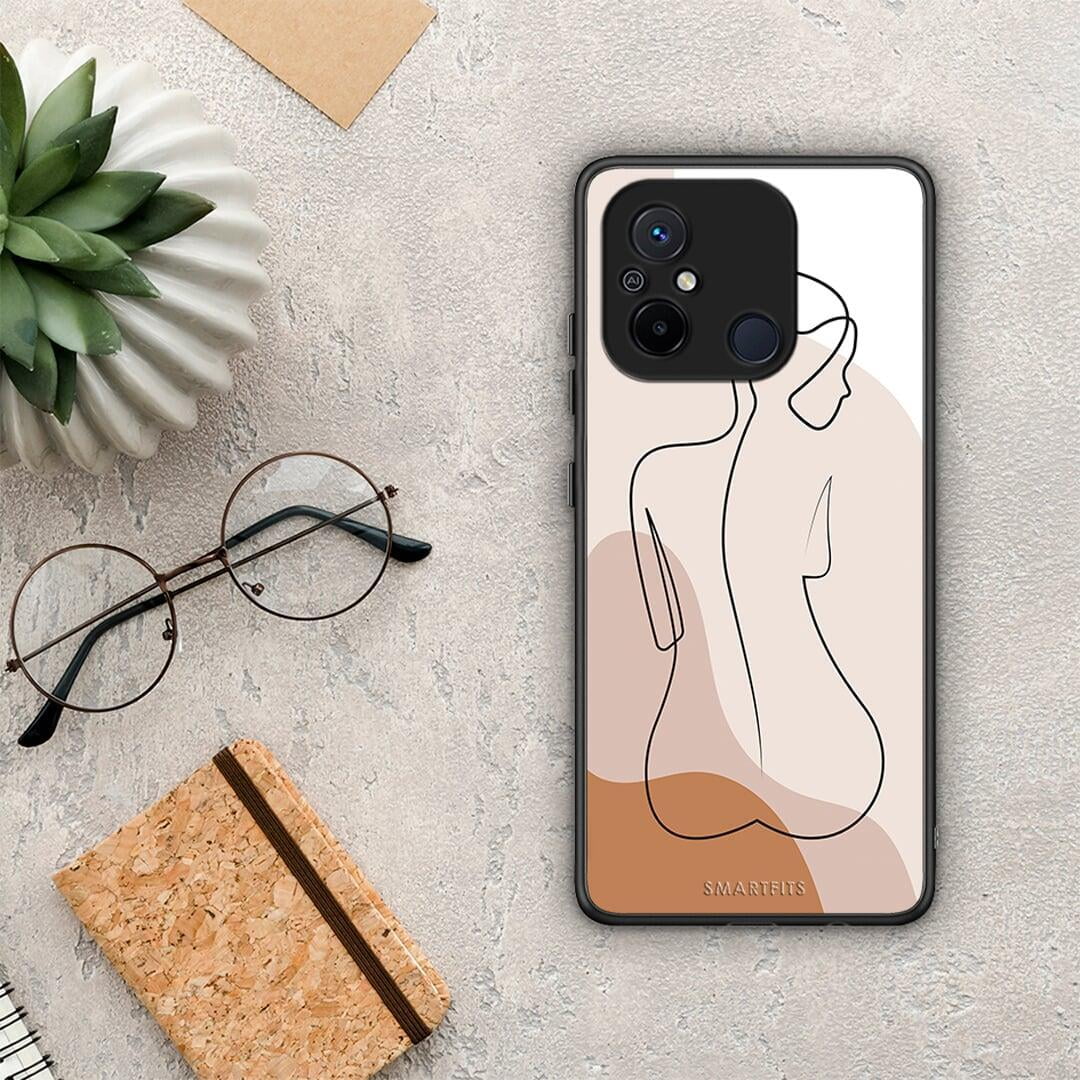 Θήκη Xiaomi Poco C55 LineArt Woman από τη Smartfits με σχέδιο στο πίσω μέρος και μαύρο περίβλημα | Xiaomi Poco C55 LineArt Woman Case with Colorful Back and Black Bezels