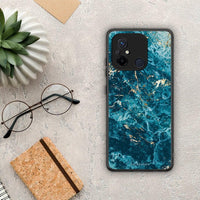 Thumbnail for Θήκη Xiaomi Poco C55 Marble Blue από τη Smartfits με σχέδιο στο πίσω μέρος και μαύρο περίβλημα | Xiaomi Poco C55 Marble Blue Case with Colorful Back and Black Bezels