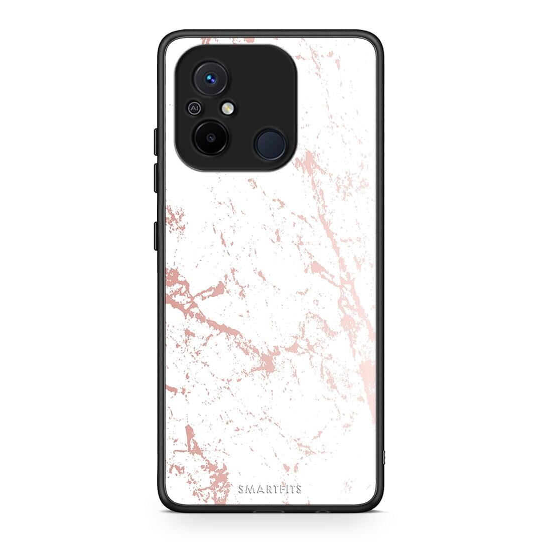 Θήκη Xiaomi Poco C55 Marble Pink Splash από τη Smartfits με σχέδιο στο πίσω μέρος και μαύρο περίβλημα | Xiaomi Poco C55 Marble Pink Splash Case with Colorful Back and Black Bezels