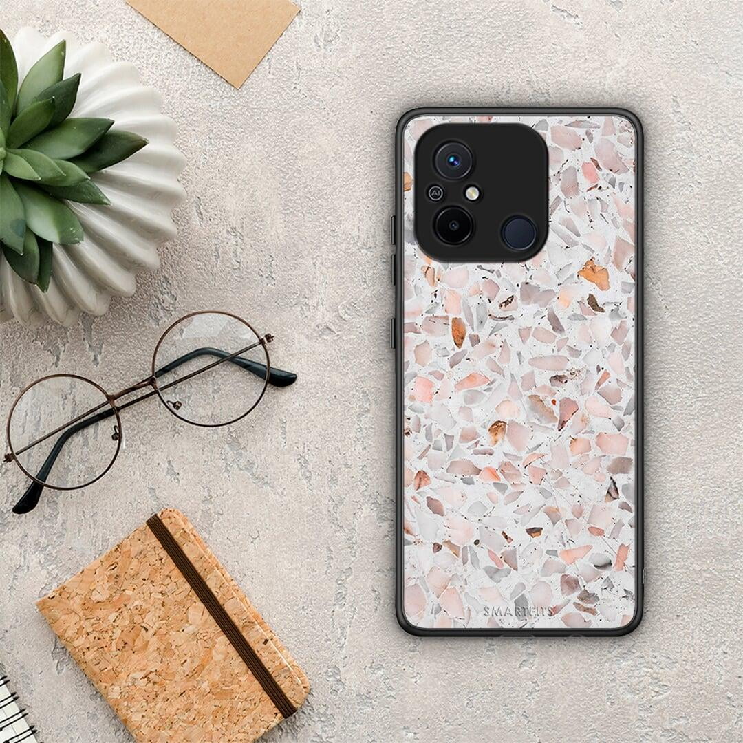 Θήκη Xiaomi Poco C55 Marble Terrazzo από τη Smartfits με σχέδιο στο πίσω μέρος και μαύρο περίβλημα | Xiaomi Poco C55 Marble Terrazzo Case with Colorful Back and Black Bezels