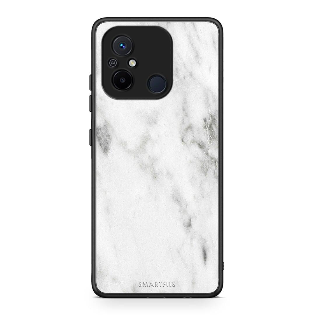 Θήκη Xiaomi Poco C55 Marble White από τη Smartfits με σχέδιο στο πίσω μέρος και μαύρο περίβλημα | Xiaomi Poco C55 Marble White Case with Colorful Back and Black Bezels