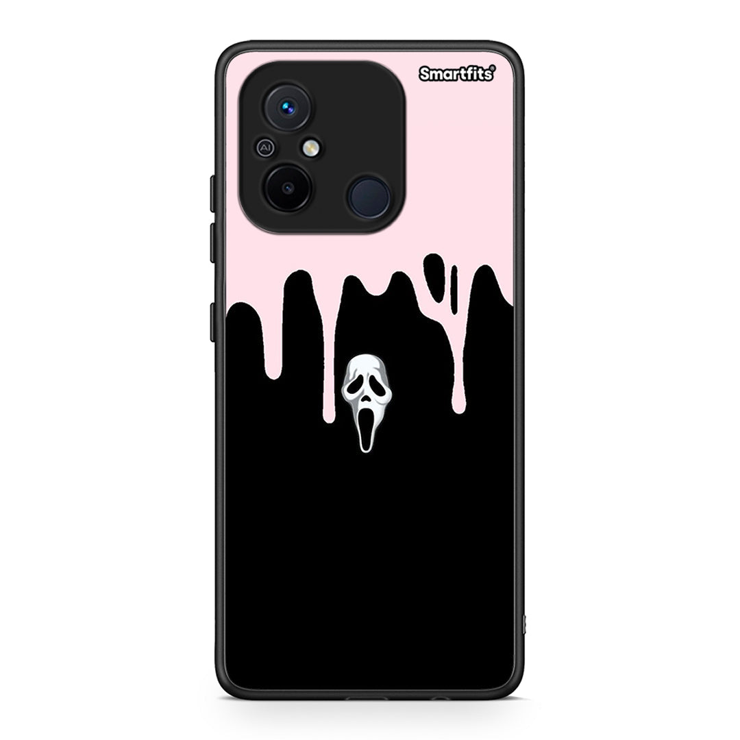 Θήκη Xiaomi Poco C55 Melting Halloween Mask από τη Smartfits με σχέδιο στο πίσω μέρος και μαύρο περίβλημα | Xiaomi Poco C55 Melting Halloween Mask Case with Colorful Back and Black Bezels